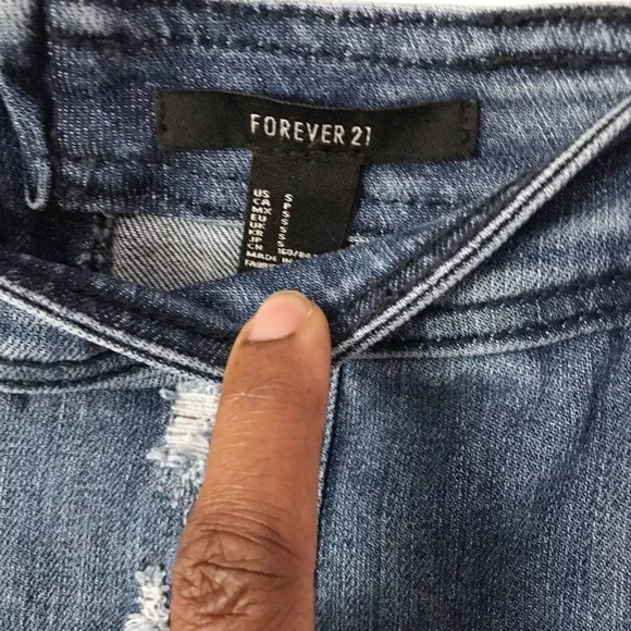 Forever21 blue distress denim skirt - Picture 7 of 7